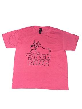 Custom Made Hot Pink Bluey 'Be Mine' Graphic Tee